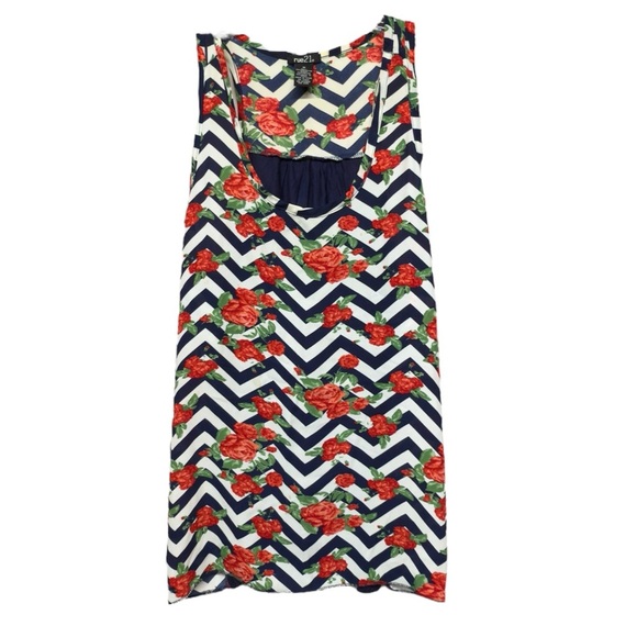 Rue21 Red and Blue Graphic Sleeveless Tank Top - Picture 1 of 3